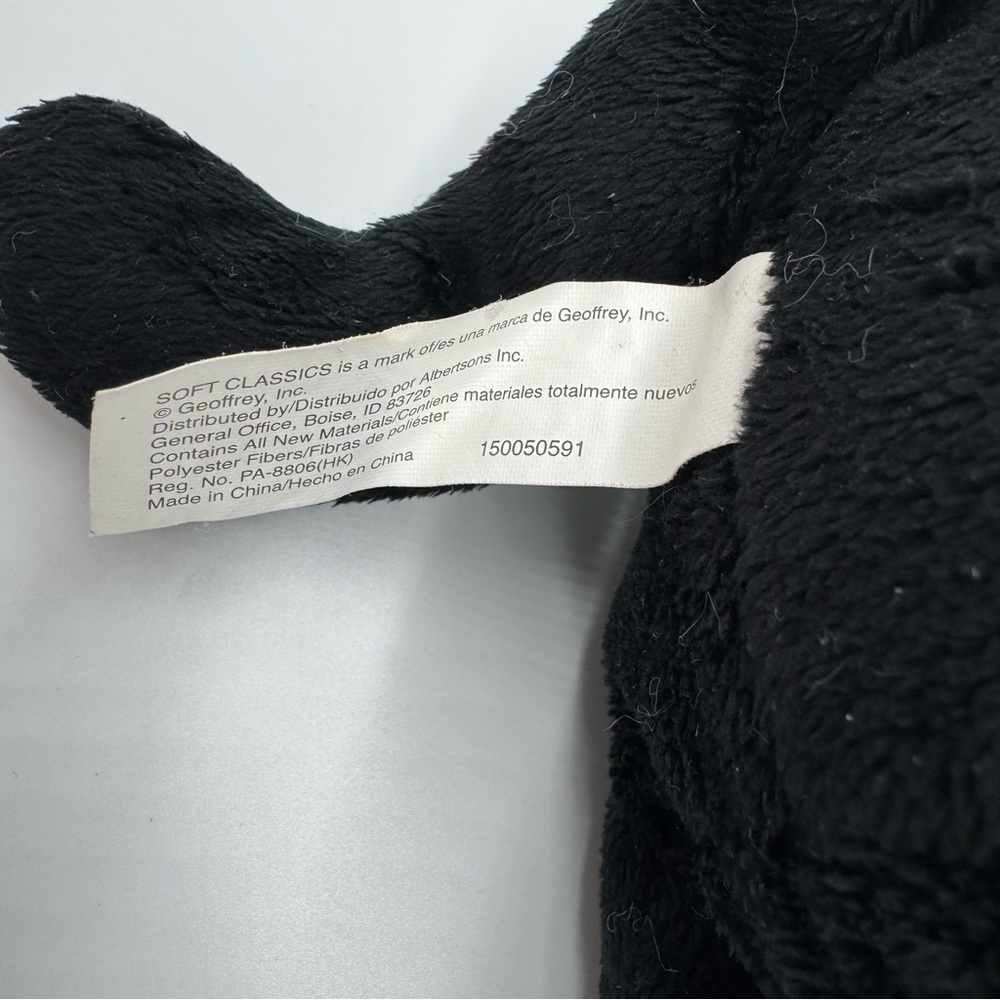 Plush Black Cat with Pumpkin and Purple Accents - Picture 5 of 5